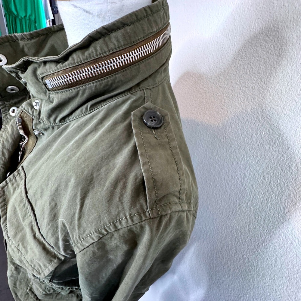JAMES PERSE Field Jacket SM Pockets Full Zip Hood Olive‎ Green Utility Outdoor - Picture 4 of 11